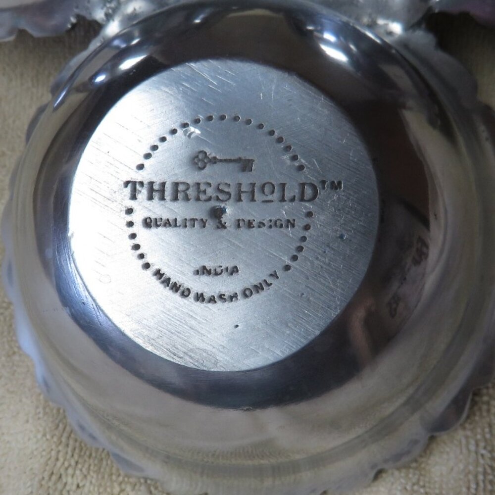 Threshold 3-Section Metal Condiment Server with Beaded Border - Picture 4 of 5